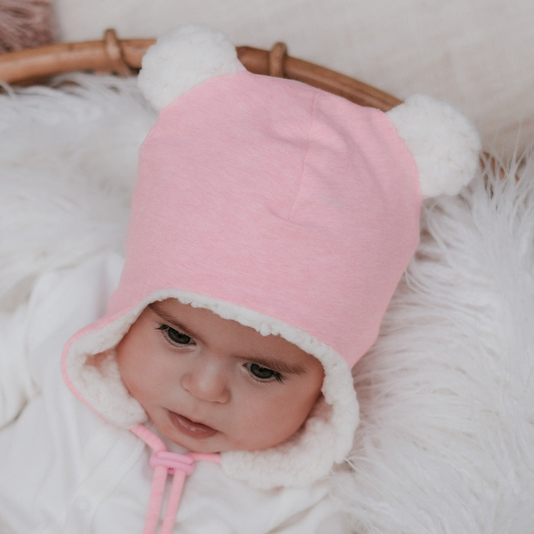 Bedhead hats Fleecy Teddy Baby Beanie Pink
