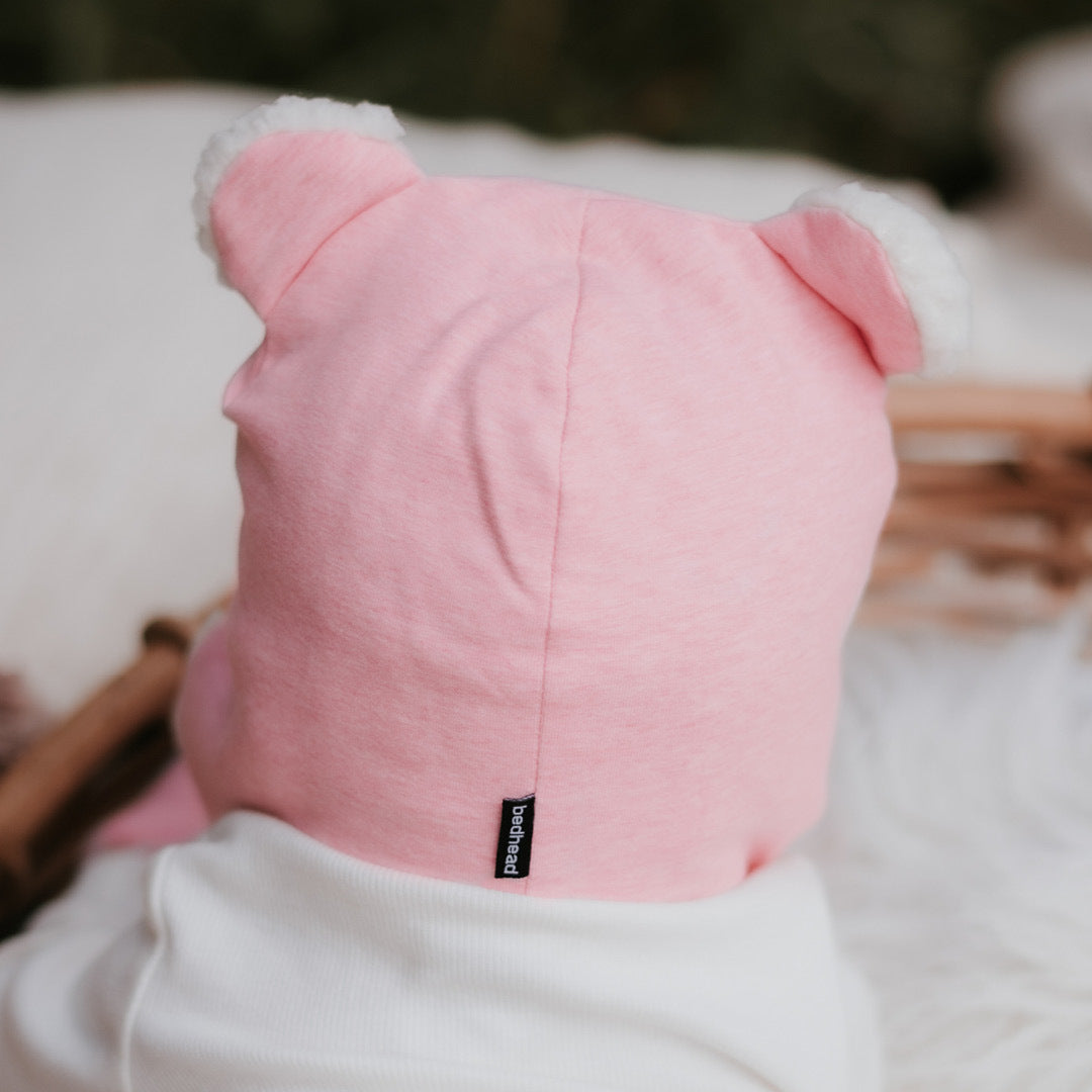Bedhead hats Fleecy Teddy Baby Beanie Pink