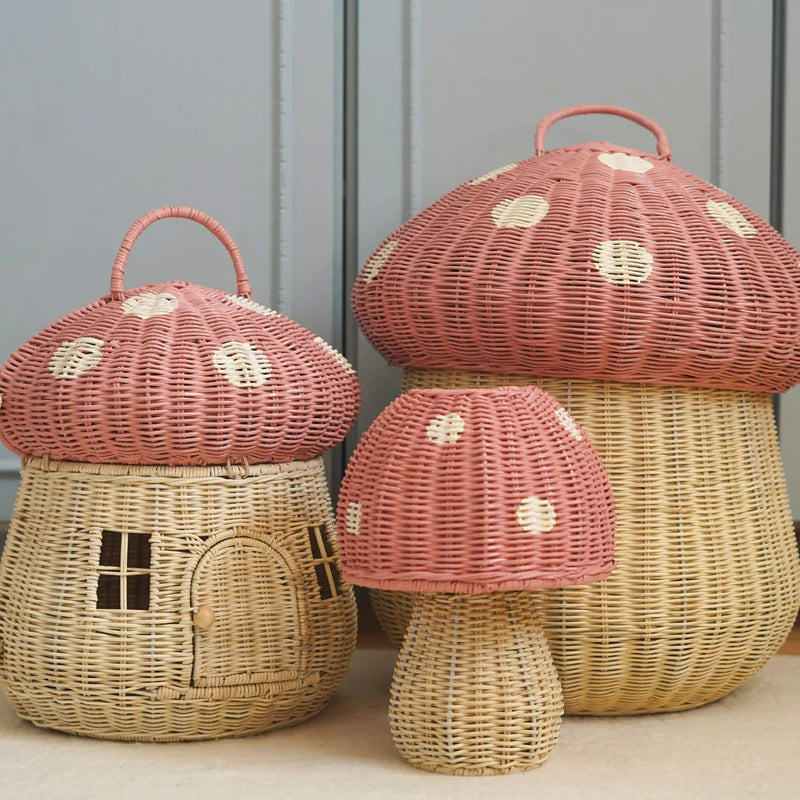 Olli Ella Mushroom Storage Basket. Pink