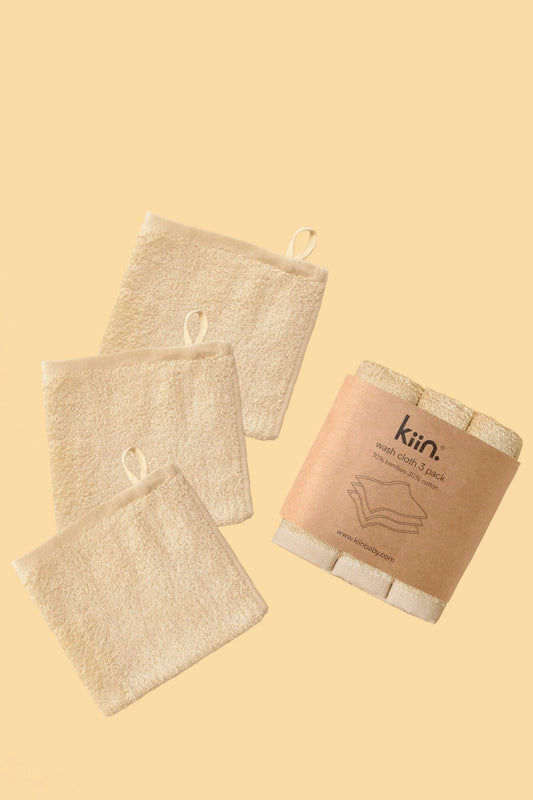 kiin baby Wash Cloth - 3 pack. Oat