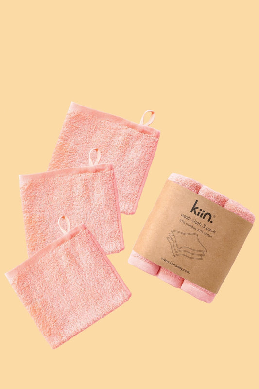 kiin baby Wash Cloth - 3 pack. Peony