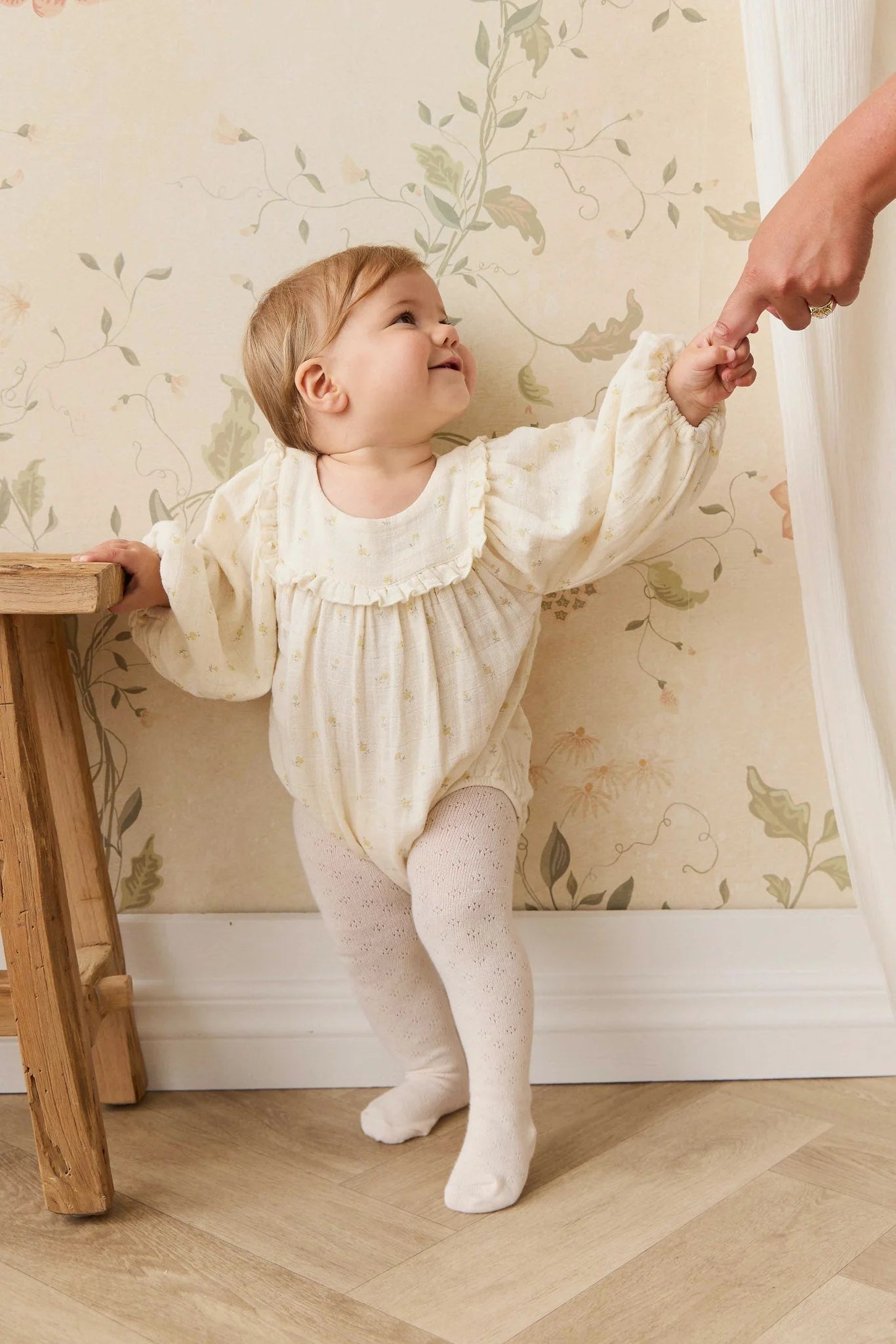Jamie Kay Organic Cotton Muslin Frances Playsuit Nina Watercolour Floral