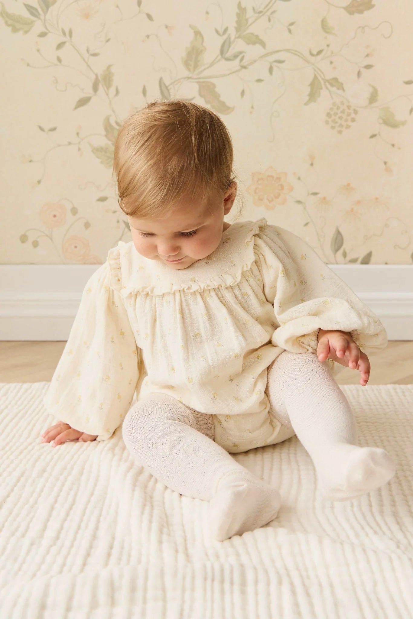 Jamie Kay Organic Cotton Muslin Frances Playsuit Nina Watercolour Floral