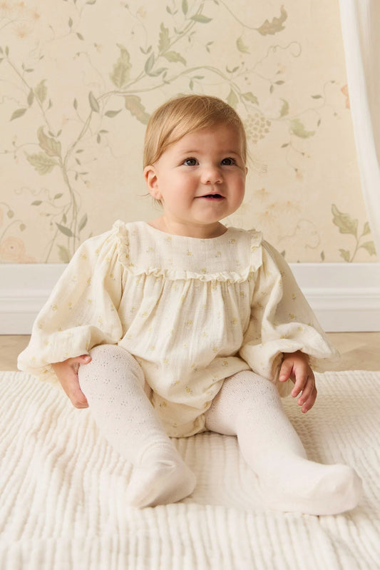 Jamie Kay Organic Cotton Muslin Frances Playsuit Nina Watercolour Floral