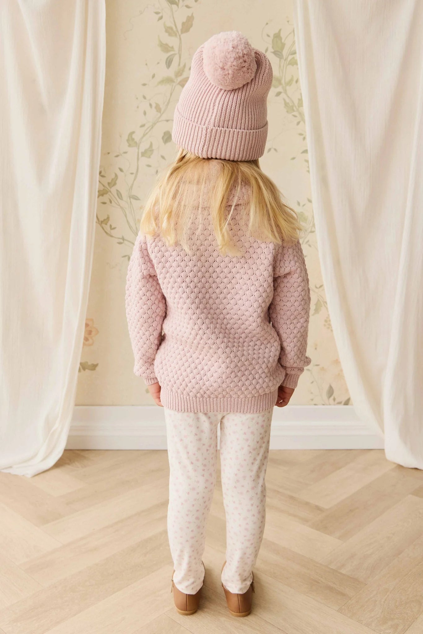 Jamie Kay Maple Knit Cardigan Pastel Pink Marle
