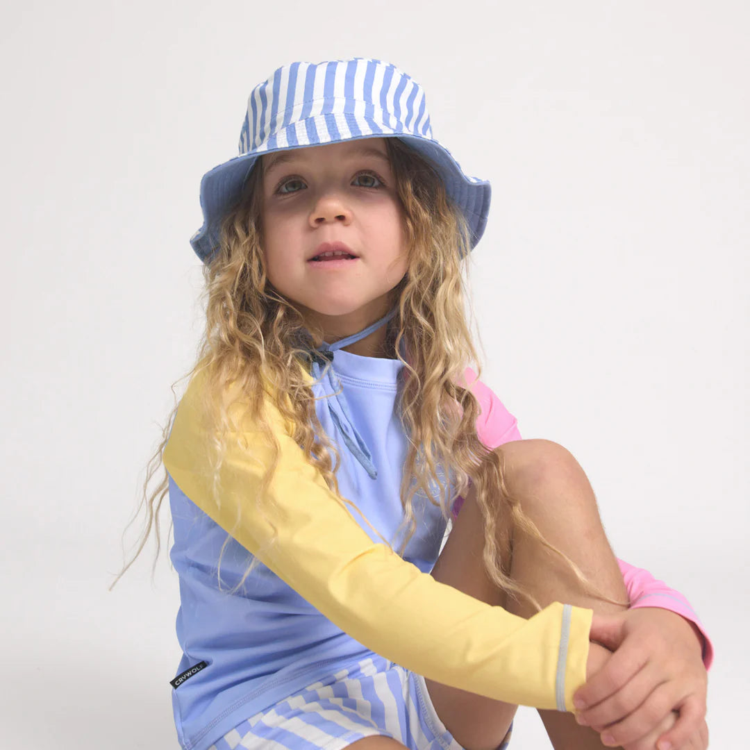 Crywolf Reversible Bucket Hat Sky Stripe