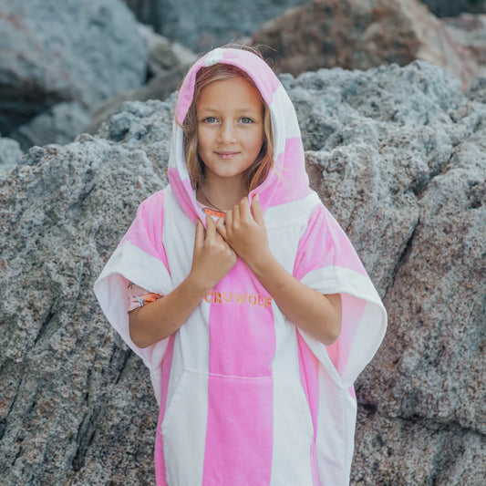 Crywolf Swimwear Hooded Towel Candy Stripe