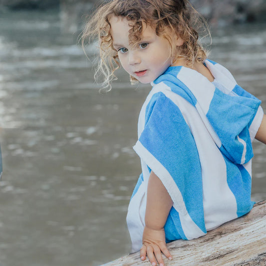 Crywolf Swimwear Hooded Towel Deep Sea Stripe