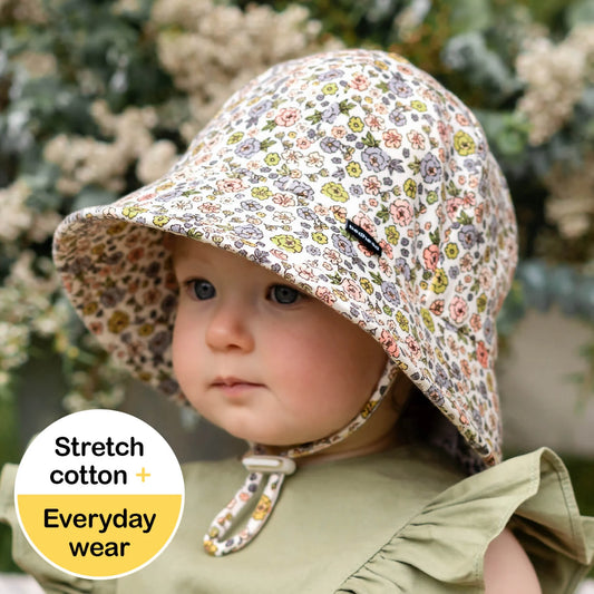Bedhead hats Toddler Bucket Hat Floret - UPF50+ Stretch Comfort Anti-flop Brim