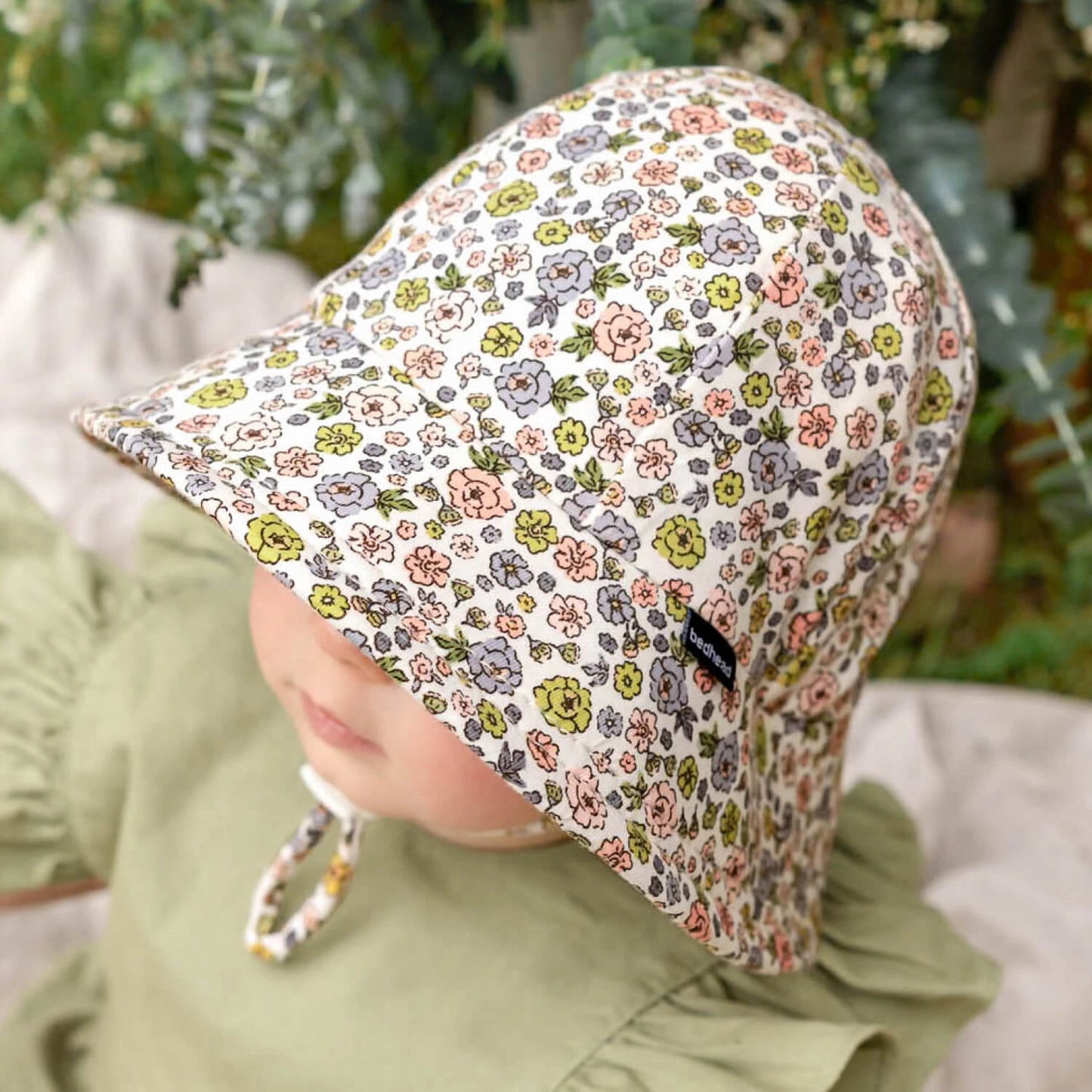 Bedhead hats Toddler Bucket Hat Floret - UPF50+ Stretch Comfort Anti-flop Brim