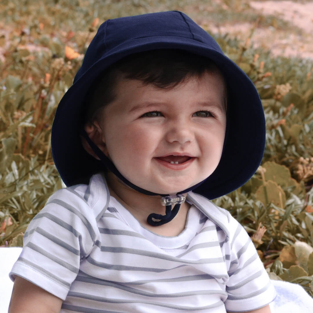 Bedhead hats Toddler Bucket Hat Navy - UPF50+ Stretch Comfort Anti-flop Brim