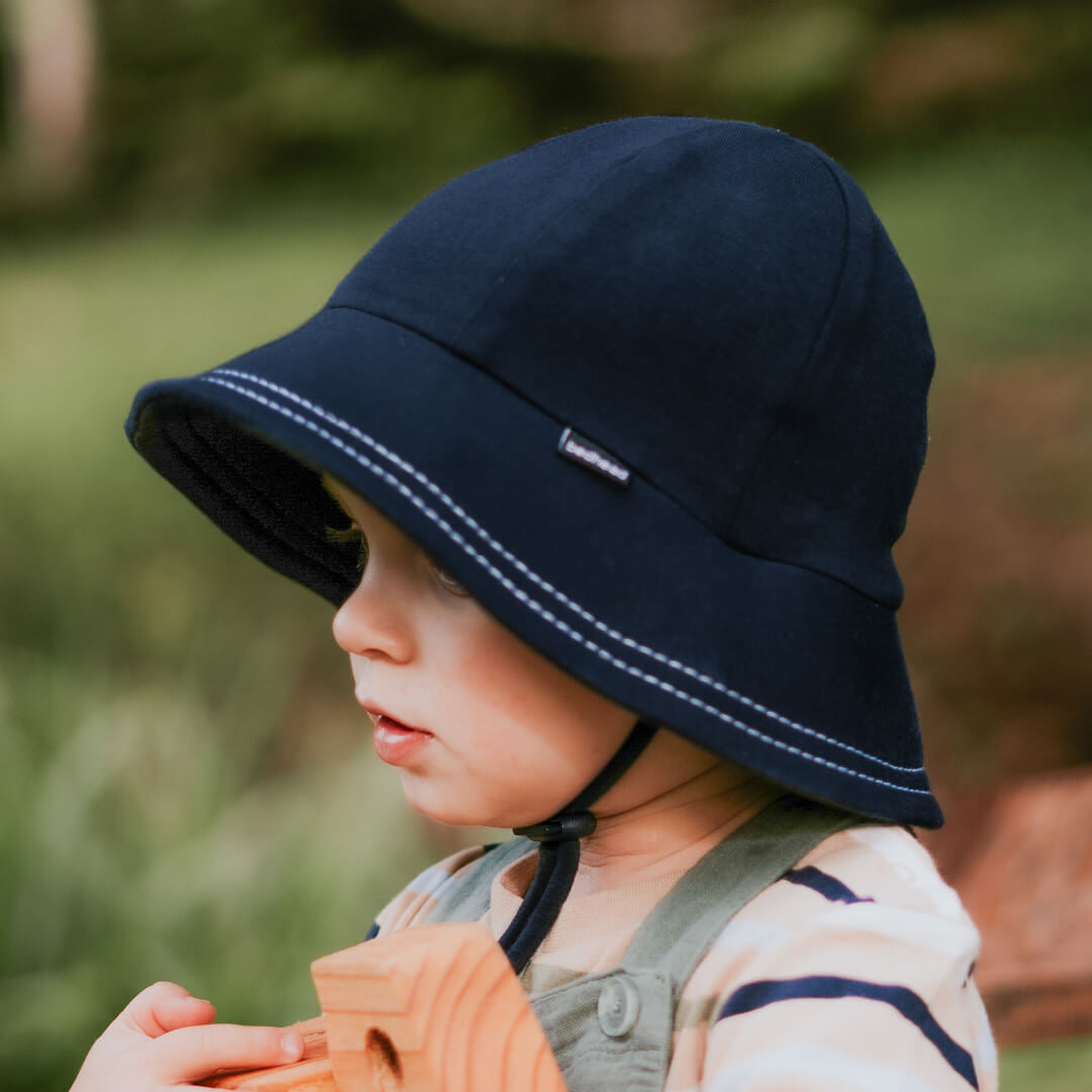 Bedhead hats Toddler Bucket Hat Navy - UPF50+ Stretch Comfort Anti-flop Brim
