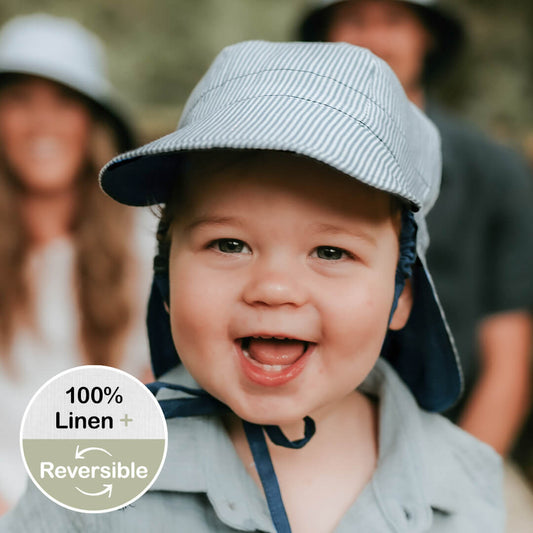 Bedhead hats 'Lounger' Flap Sun Hat - Charlie / Navy