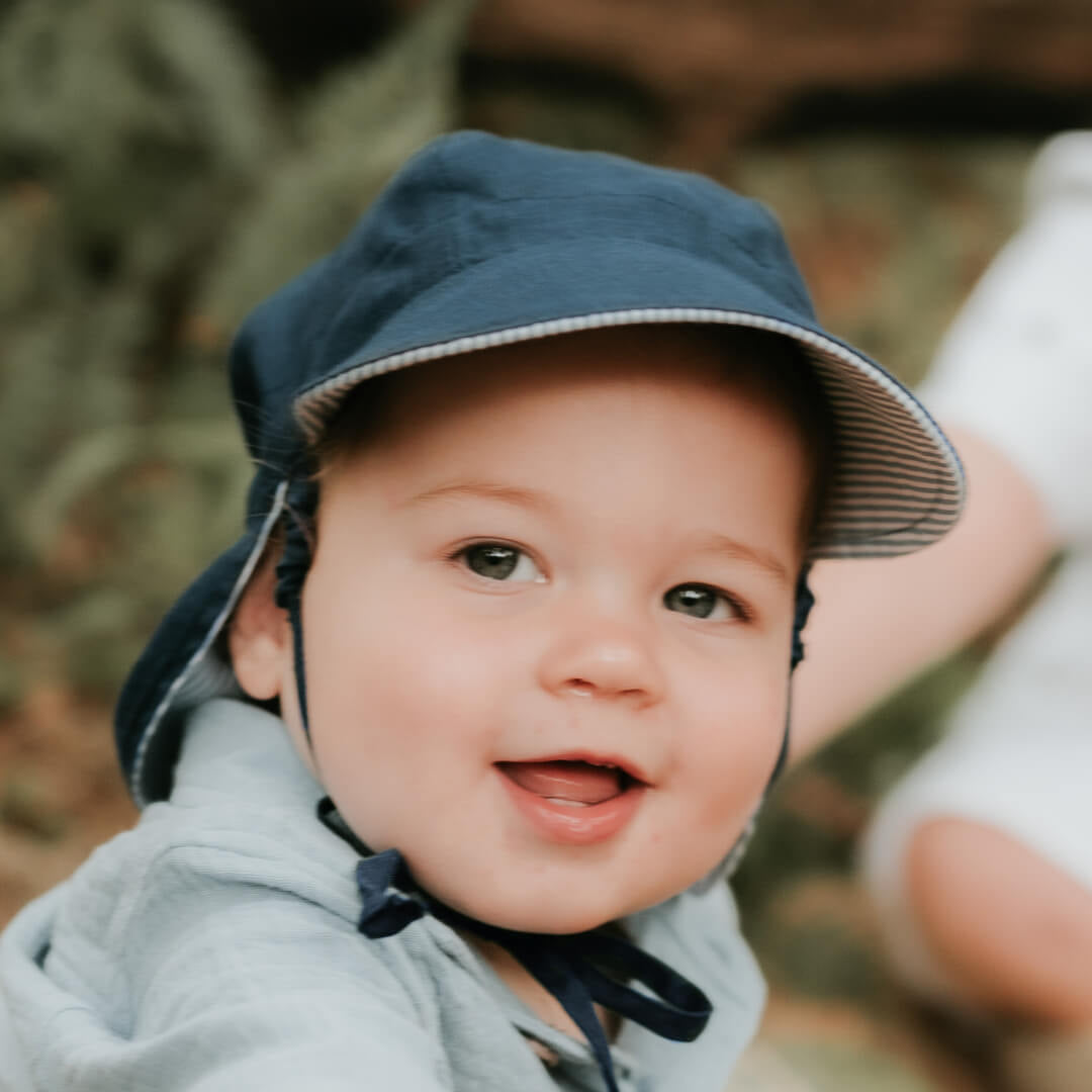 Bedhead hats 'Lounger' Flap Sun Hat - Charlie / Navy
