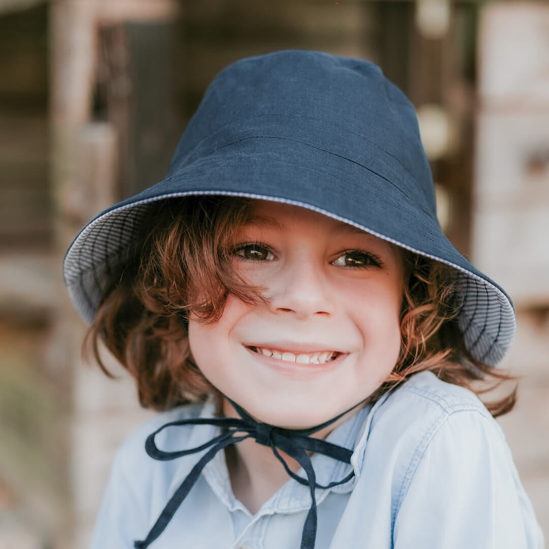 Bedhead hats 'Explorer' Classic Bucket Sun Hat - Charlie / Indigo