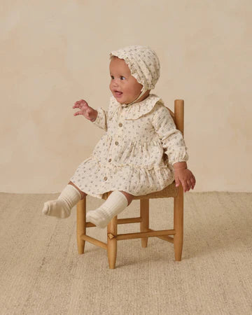 Quincy Mae Dress Ruffle Collar Button Dress Bluebell