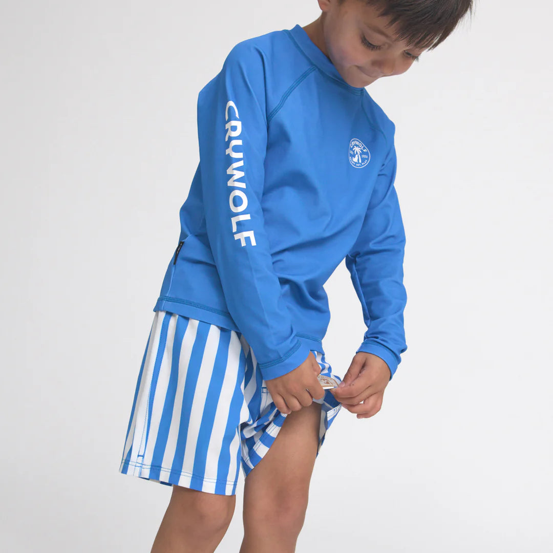 Crywolf Swimwear Board Short Deep Ocean Stripe
