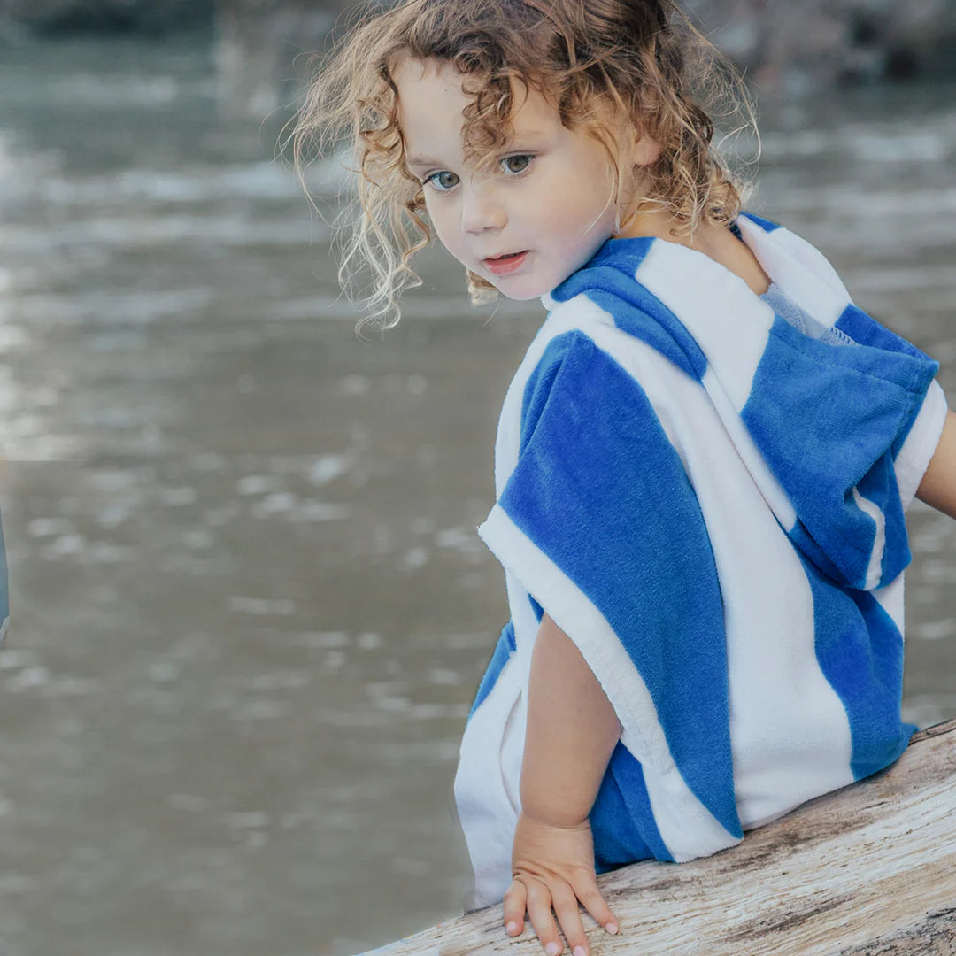 Crywolf Swimwear Hooded Towel Deep Sea Stripe