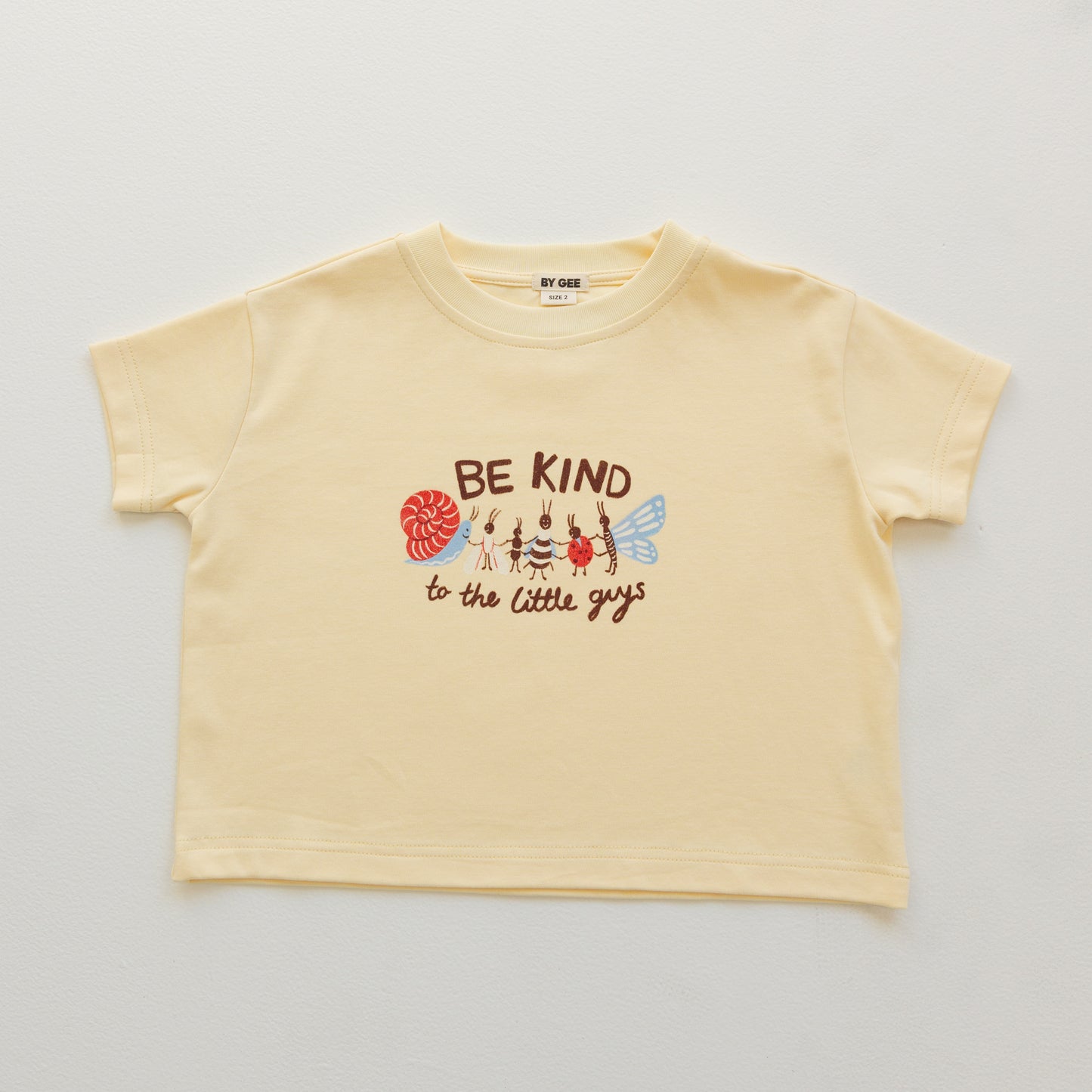 BY GEE Little Guys Oversized Boxy Tee - Be Kind to the Little Guys - Butter