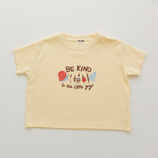 BY GEE Little Guys Oversized Boxy Tee - Be Kind to the Little Guys - Butter