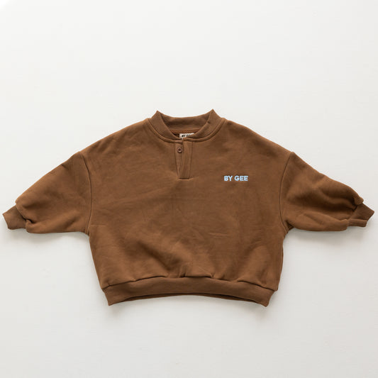 BY GEE Cotton Boxy Sweatshirt - Chocolate PREORDER