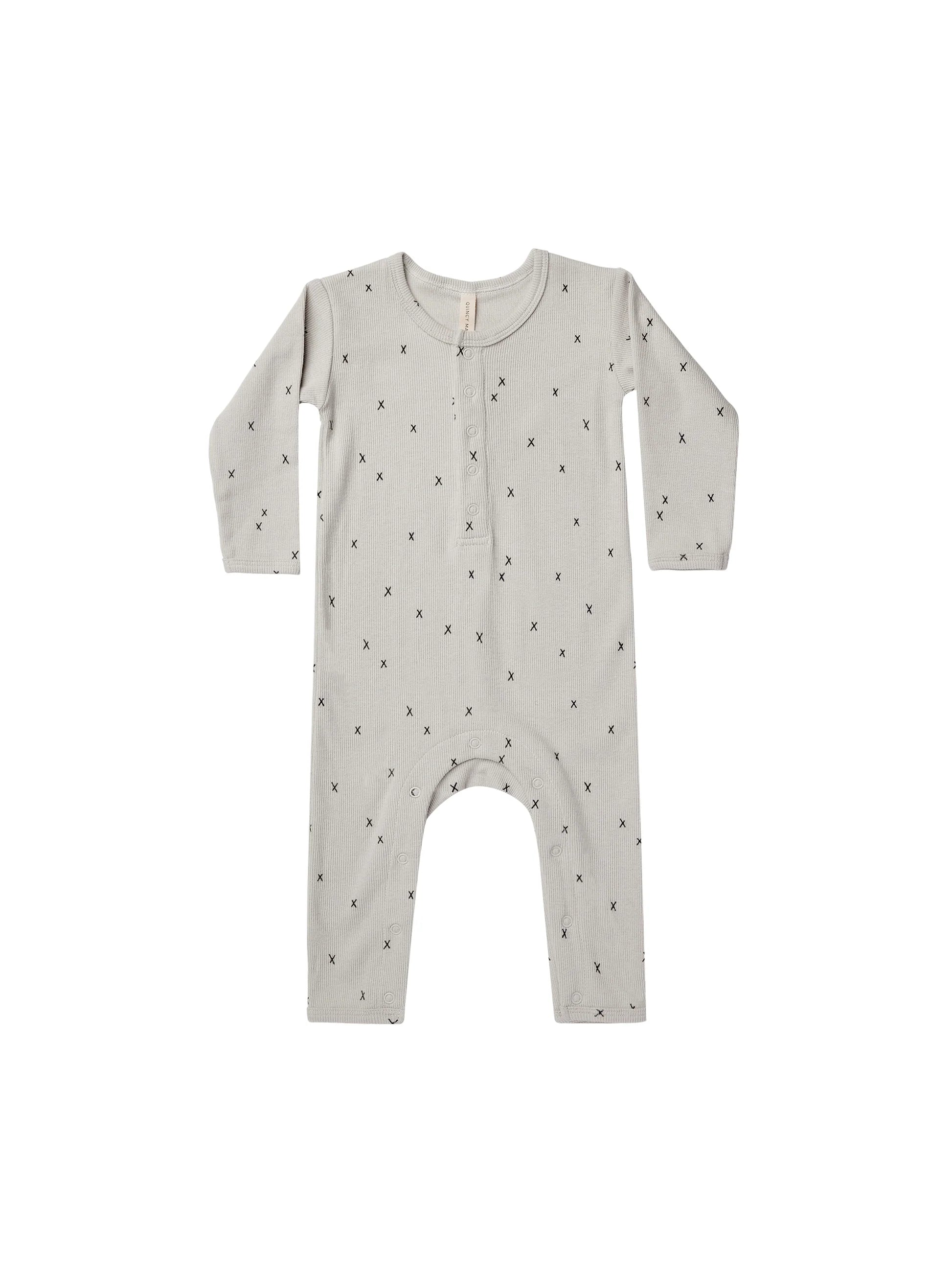 Quincy Mae - Ribbed Baby Jumpsuit Criss Cross