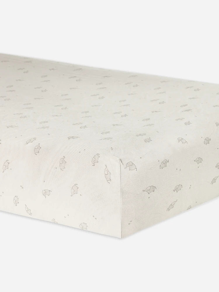 Quincy Mae Bamboo Fitted Crib Sheet Elephants