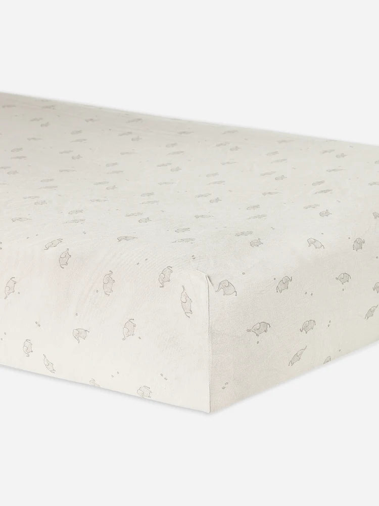 Quincy Mae Baby Bamboo Fitted Crib Sheet Elephants