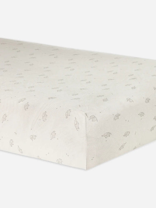 Quincy Mae Baby Bamboo Fitted Crib Sheet Elephants