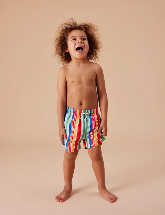 Goldie + Ace Swimwear Bold Stripe Board Shorts