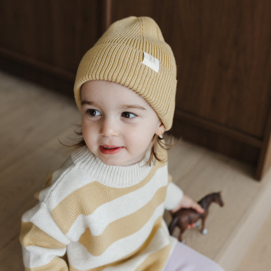 The Rest - Organic Cotton Rib Beanie Buttercup