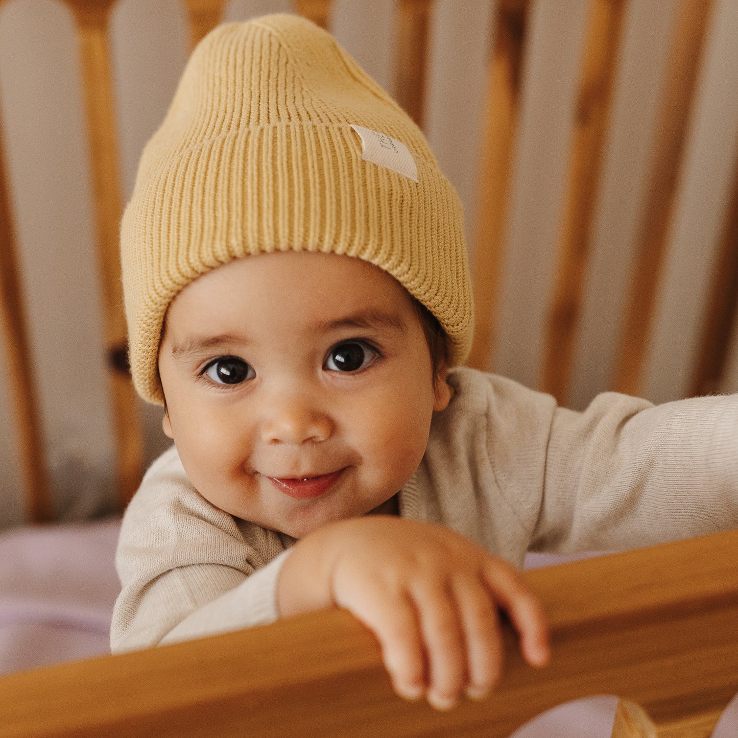 The Rest - Organic Cotton Rib Beanie Buttercup
