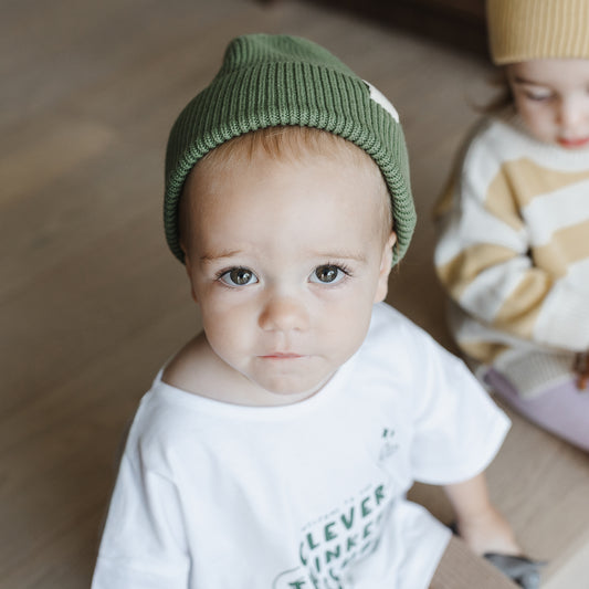 The Rest - Organic Cotton Rib Beanie Clover