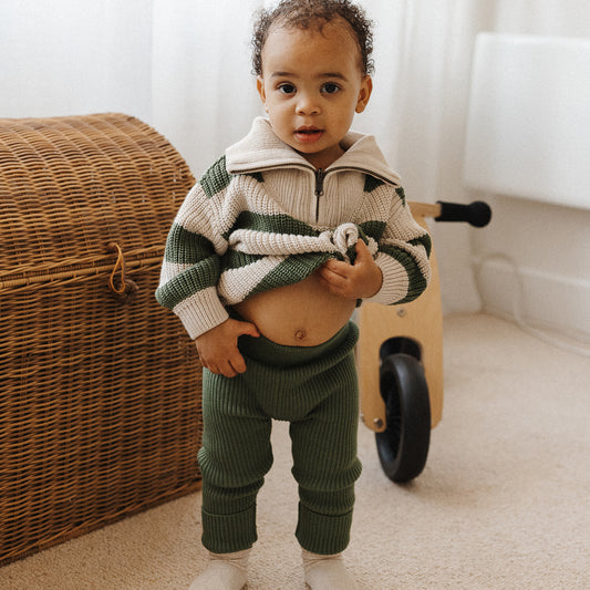 The Rest - Organic Cotton Rib Knit Leggings Clover
