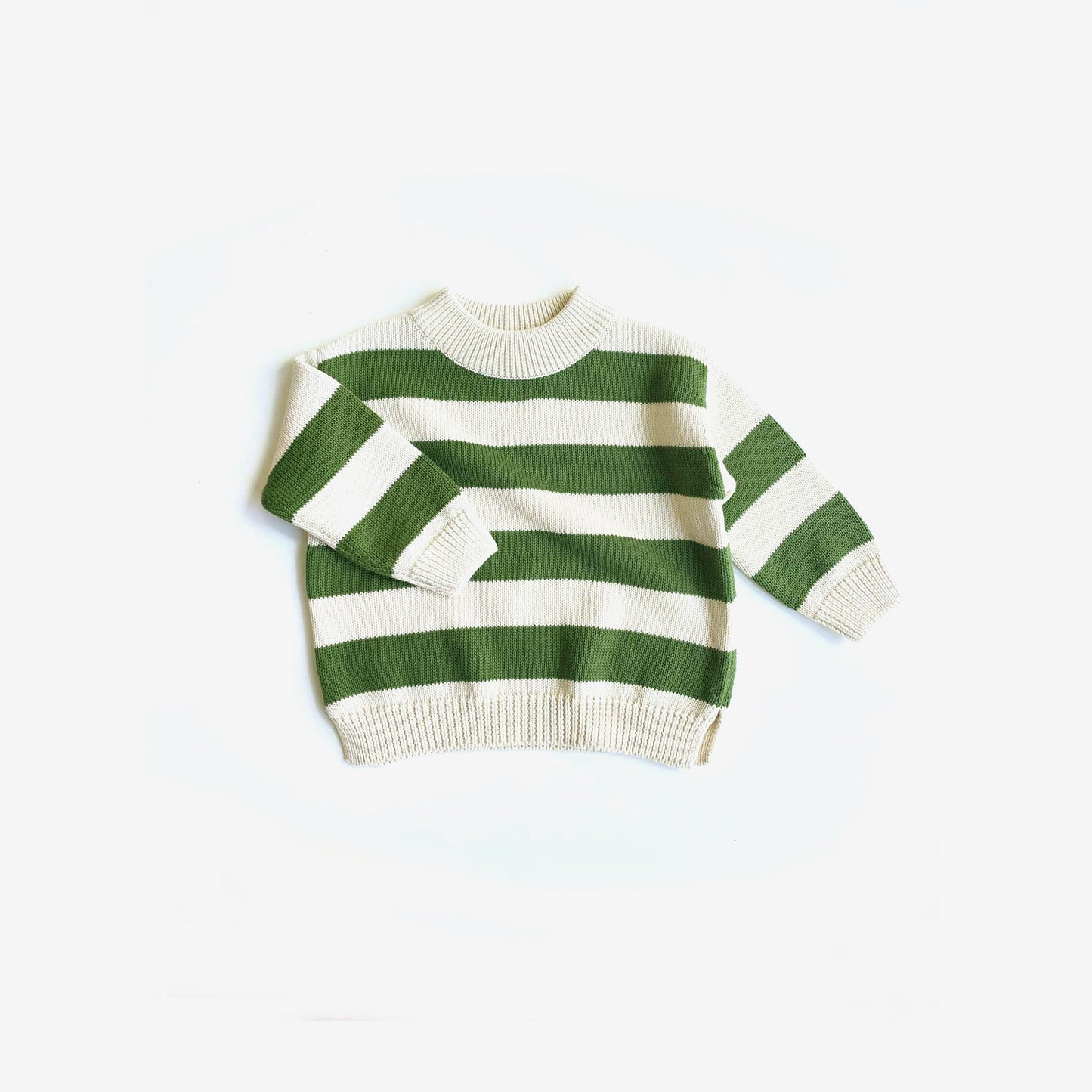 The Rest - Organic Cotton Knit Jumper - Clover Rubgy Stripe