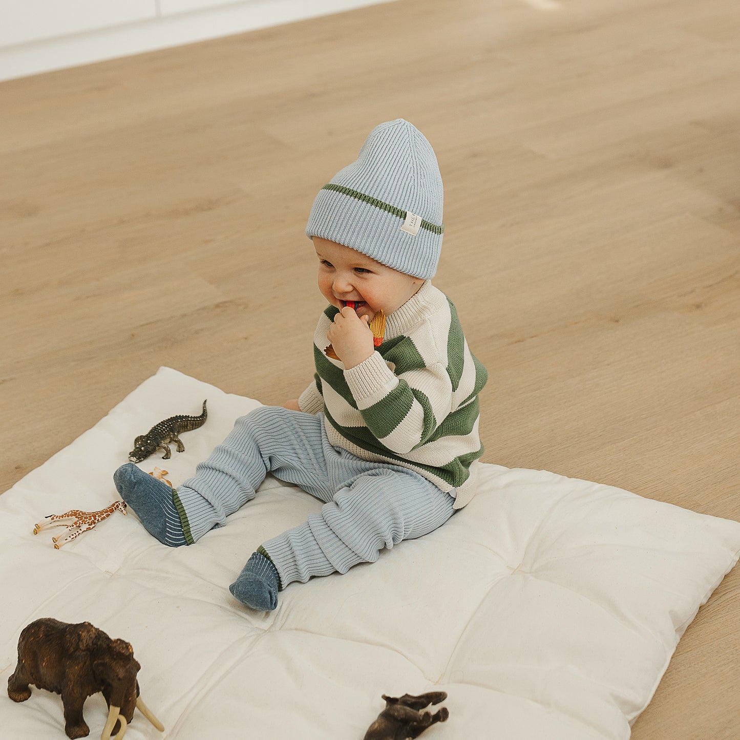 The Rest - Organic Cotton Knit Jumper - Clover Rubgy Stripe