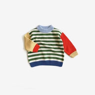 The Rest - Organic Cotton Knit Jumper - Clover Stripe Colour Block
