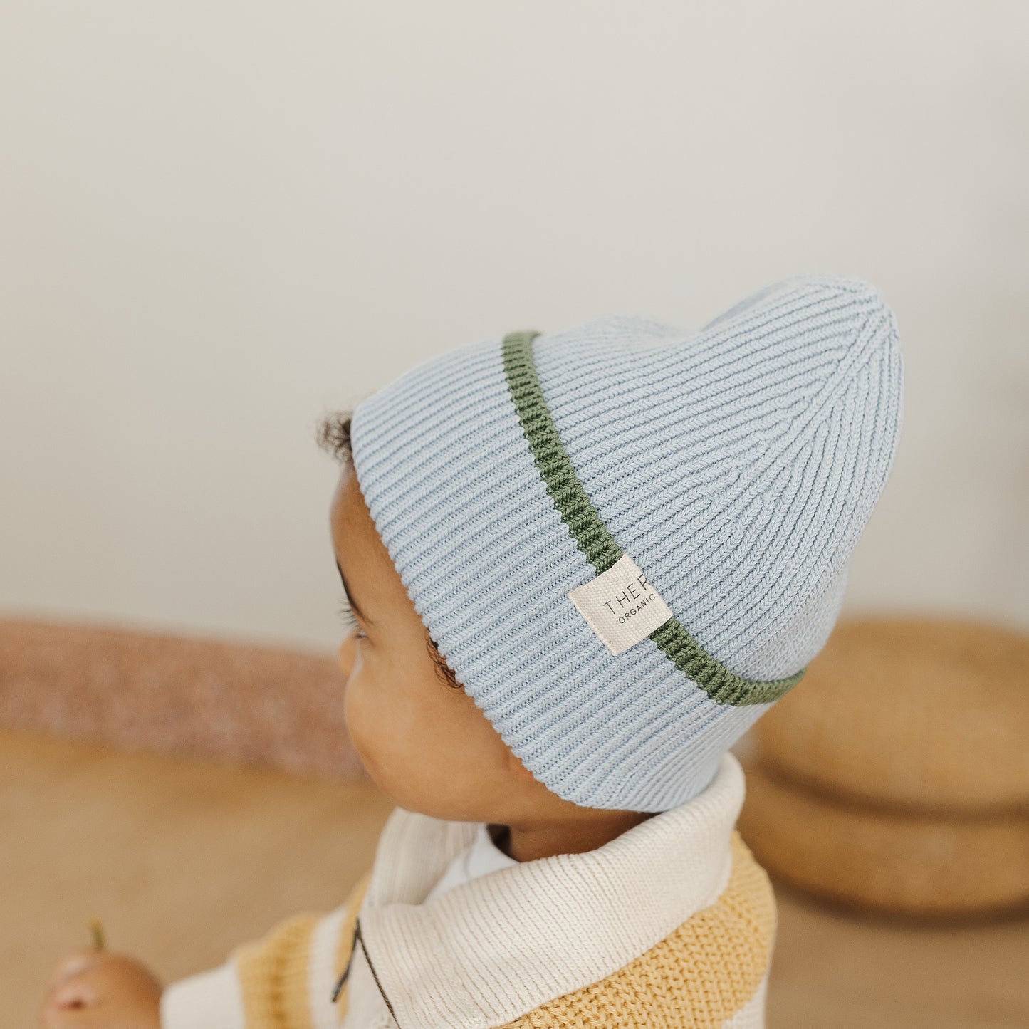 The Rest - Organic Cotton Rib Beanie - Clover Dip