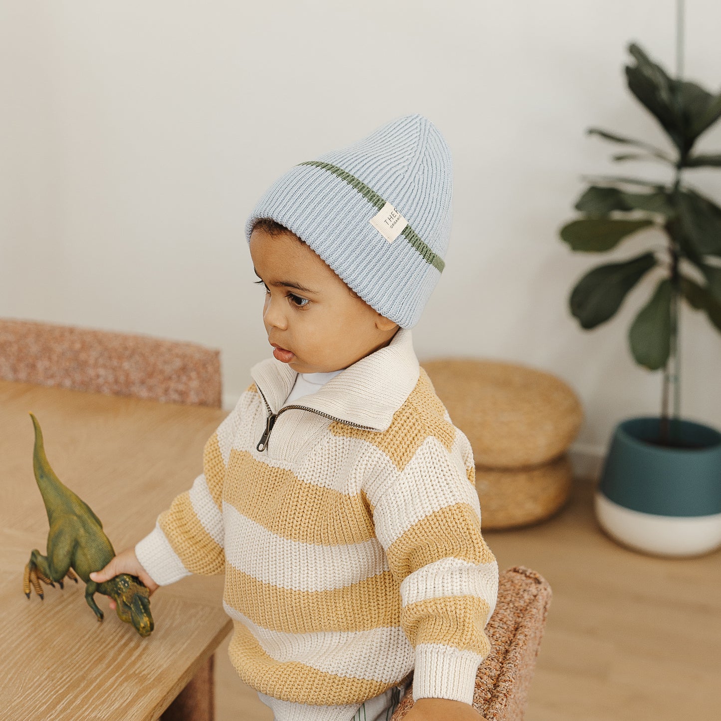 The Rest - Organic Cotton Rib Beanie - Clover Dip