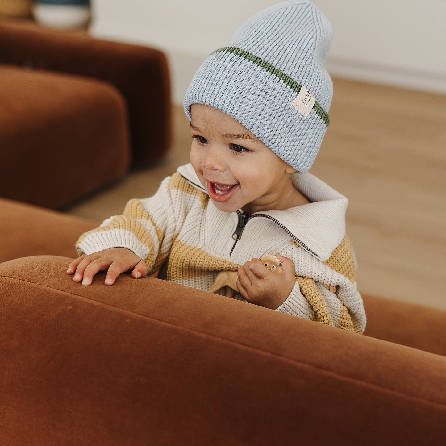 The Rest - Organic Cotton Rib Beanie - Clover Dip