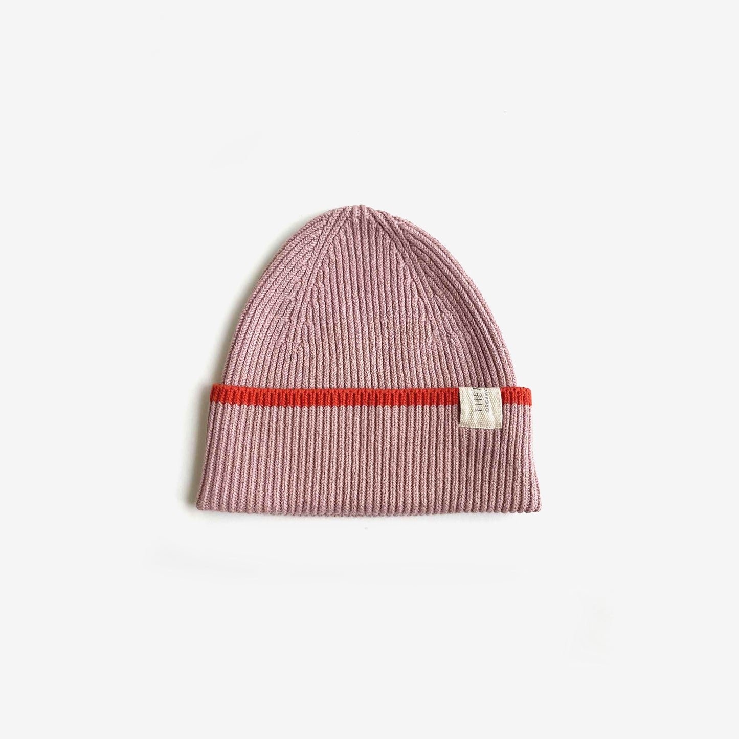 The Rest - Organic Cotton Rib Beanie - Bubblegum Tomato Dip
