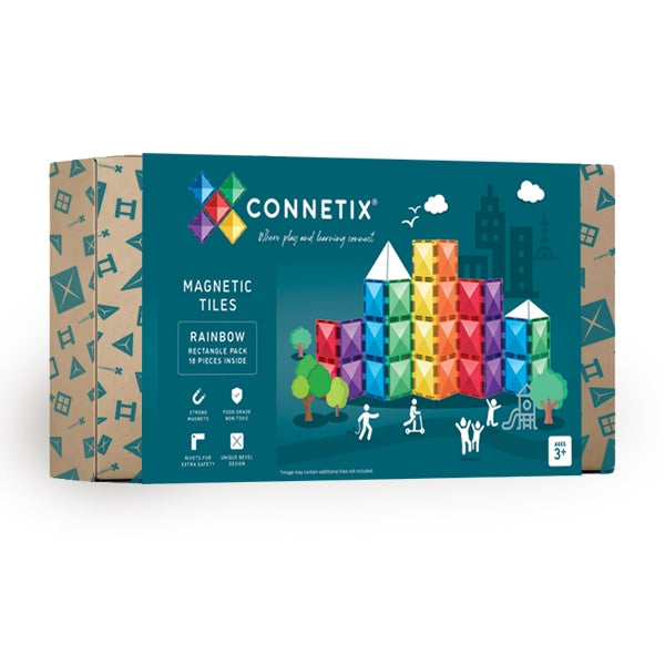 Connetix - Rainbow 18 Piece Rectangle Pack