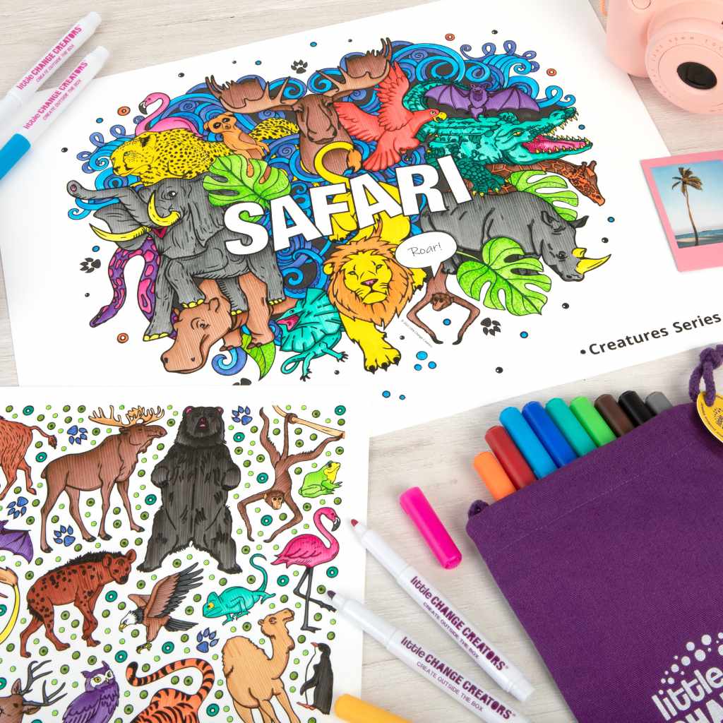 Little Change Creators - Re Fun Able Colouring Sets Safari