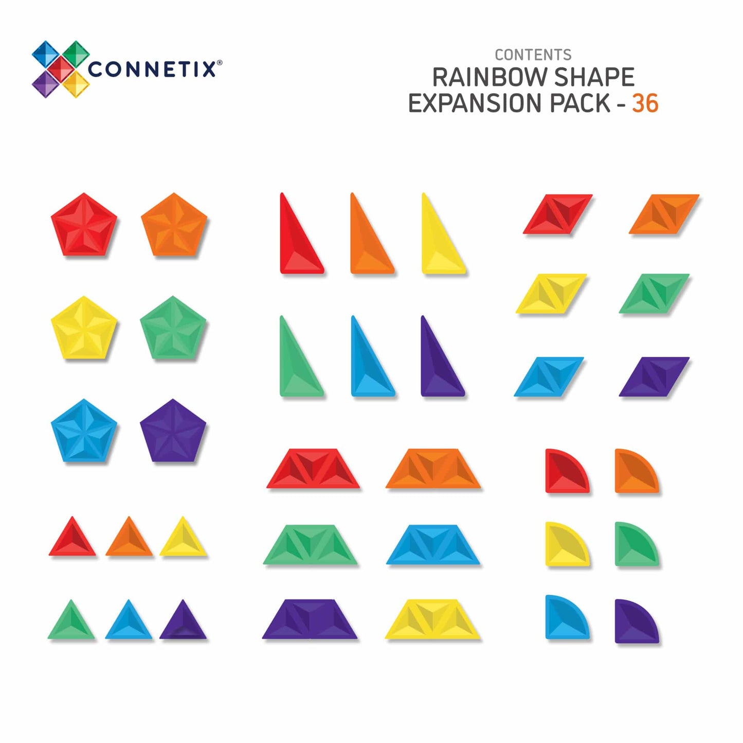 Connetix - Rainbow 36 Piece Shape Expansion Pack