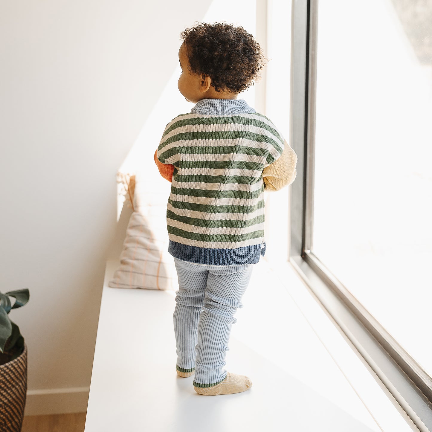 The Rest - Organic Cotton Rib Knit Leggings - Sky Clover Dip