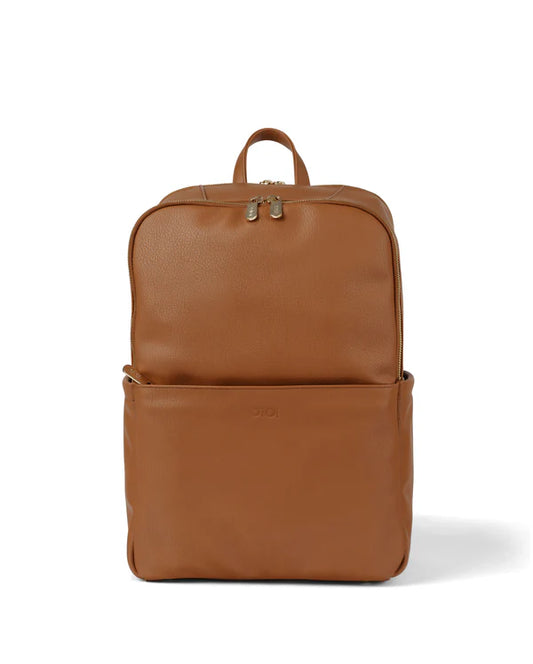 OiOi Multitasker Nappy Backpack Chestnut Vegan Leather