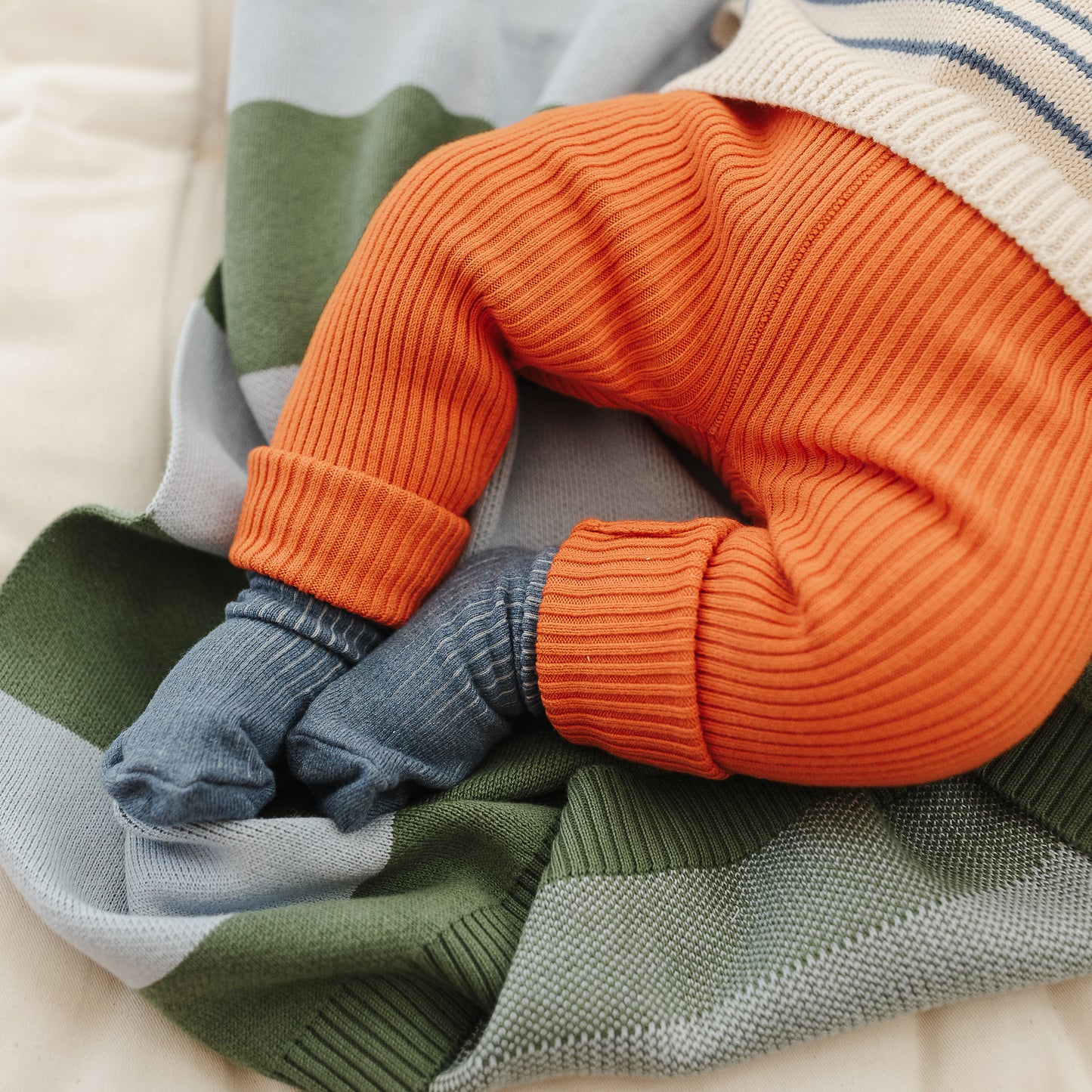 The Rest - Organic Cotton Rib Knit Leggings -Tomato