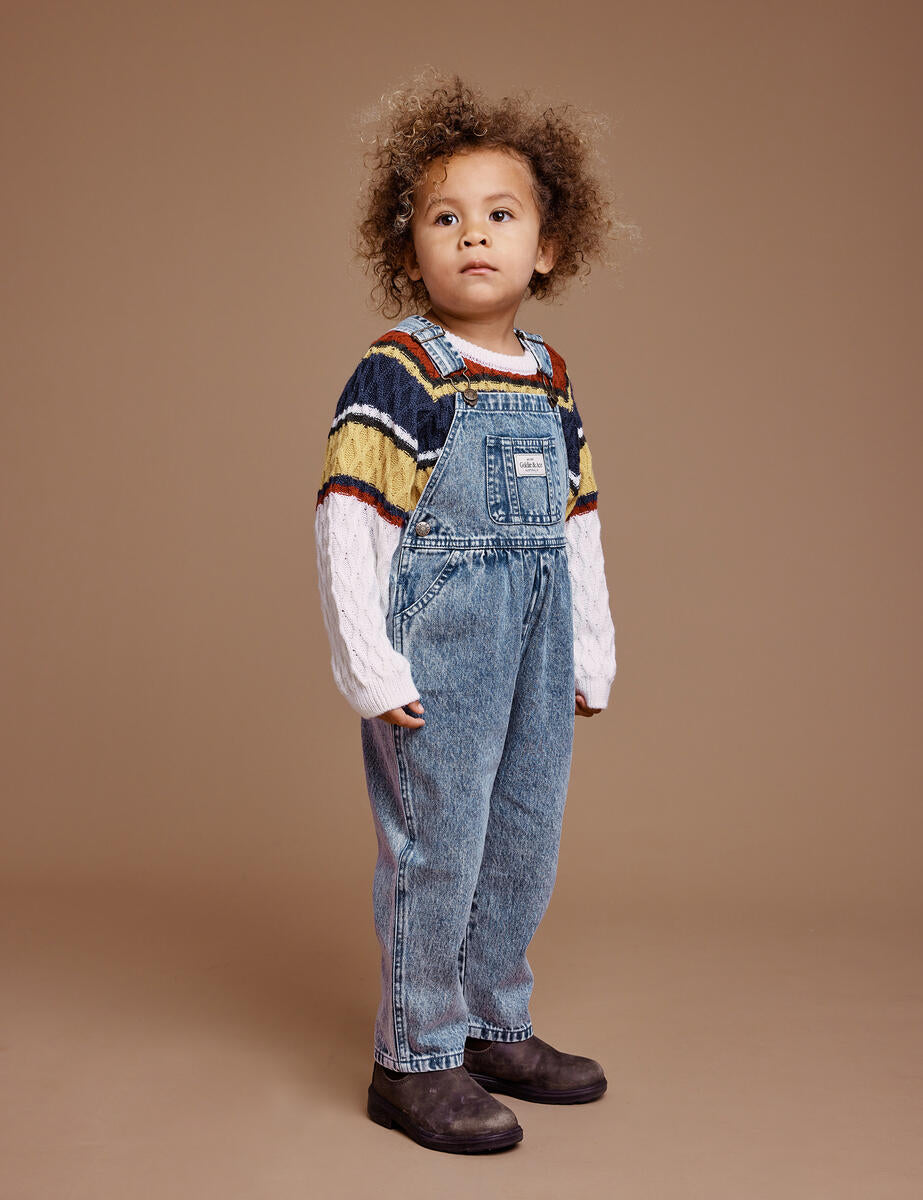 Goldie + Ace Austin Vintage Dark Denim Overalls