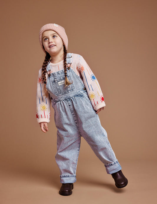 Goldie + Ace Austin Vintage Washed Light Denim Overalls