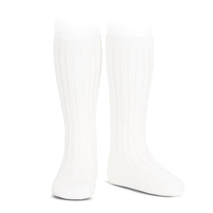 Condor - Ribbed Knee High Socks. White 2016/2 COL 200